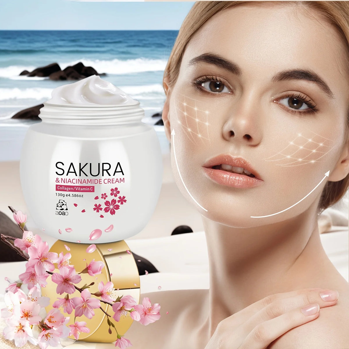 Aoao Sakura Face Cream Collagen Niacinamide Moisturizer For Dry Skin