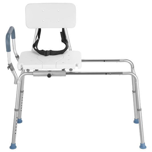 SucceBuy Height Adjustable Shower Bench With Armrests And Backrest