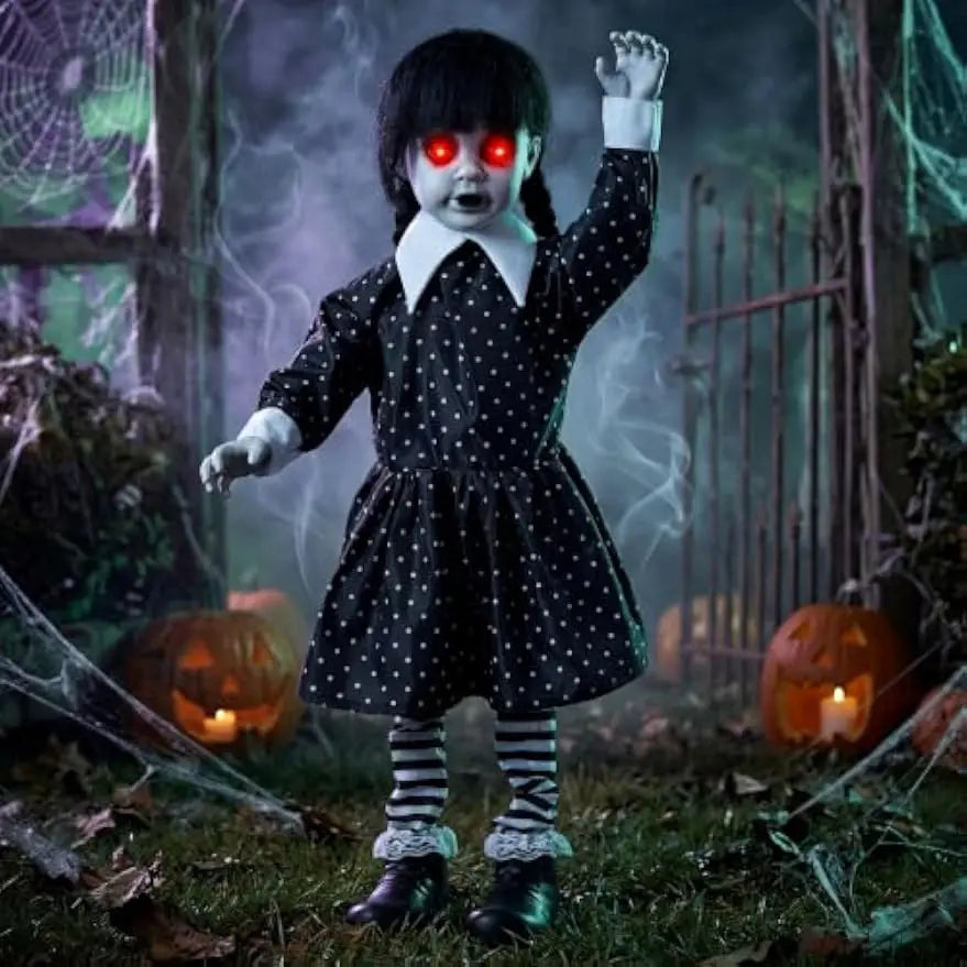 Joyfy Halloween Animatronic Ghost Doll Outdoor Prop With Glowing Eyes