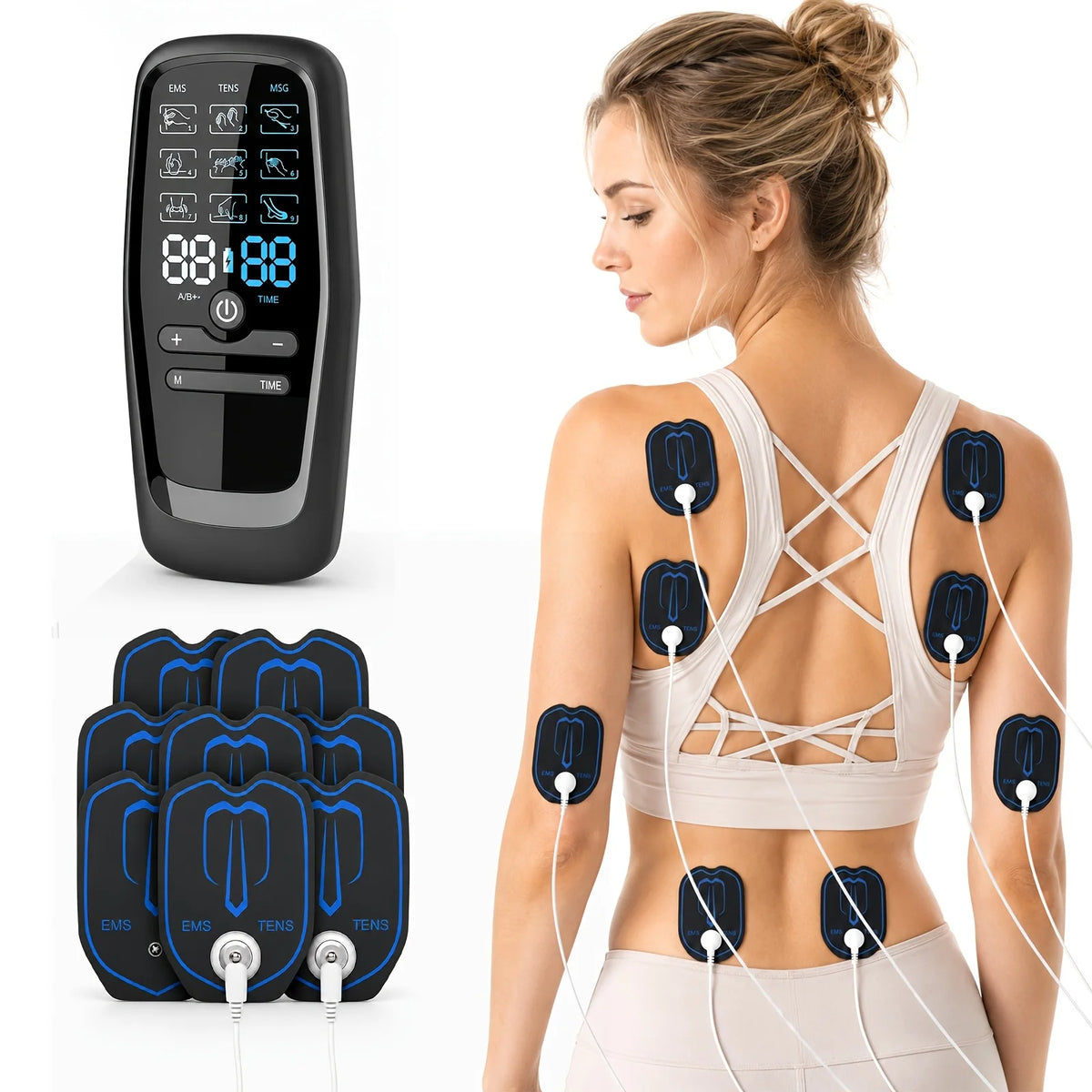 Rechargeable Dual Channel TENS EMS Muscle Stimulator