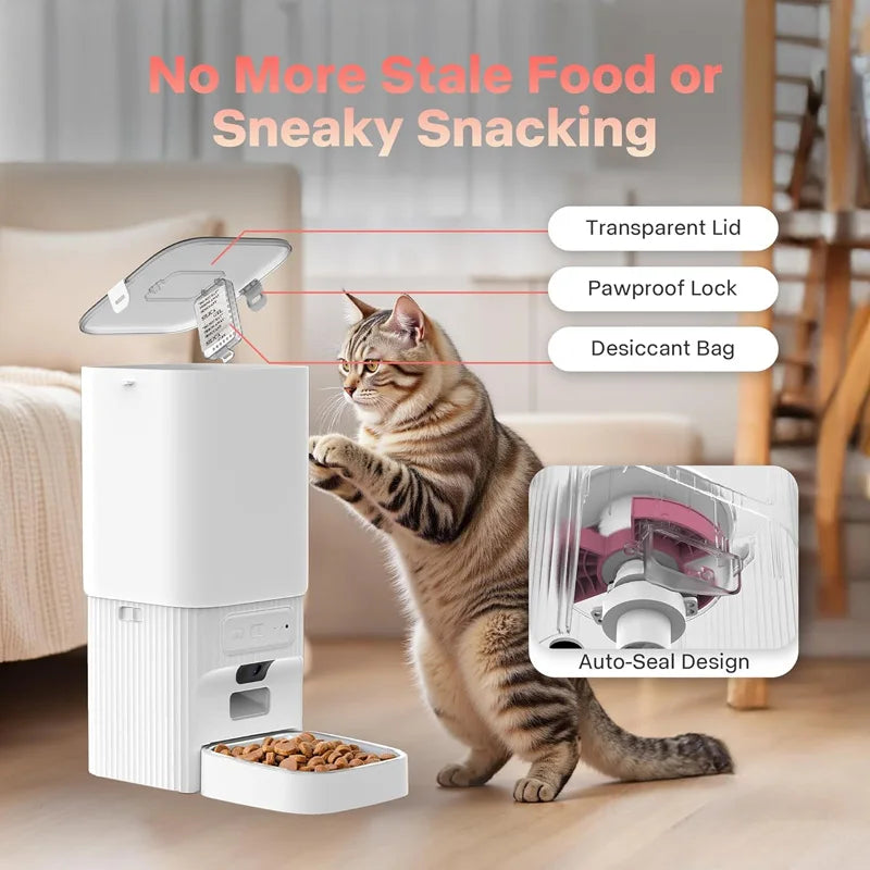 Nityers WiFi Smart Pet Feeder With Camera And Dual Bowls