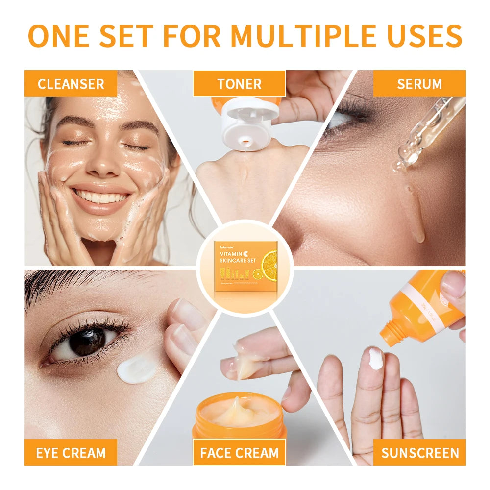 Lakerain Vitamin C Brightening Skin Care Set With Serum Kit
