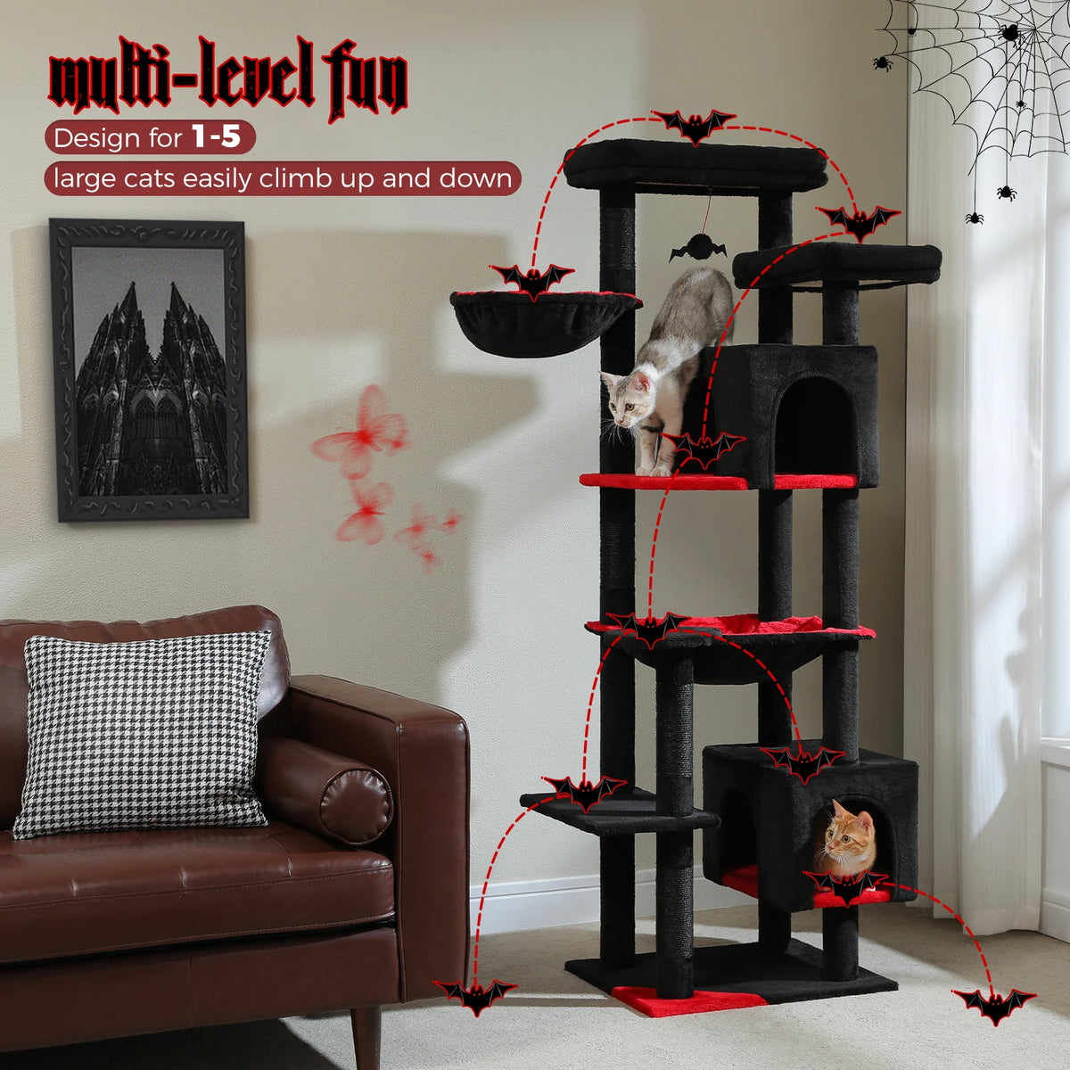 PAWZ Road Cat Tower With Hammock And Scratching Posts