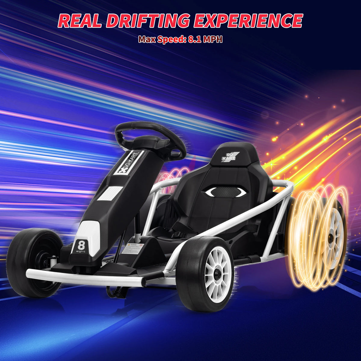 HiMISS 24V Electric Kids Drift Go Kart With Music USB
