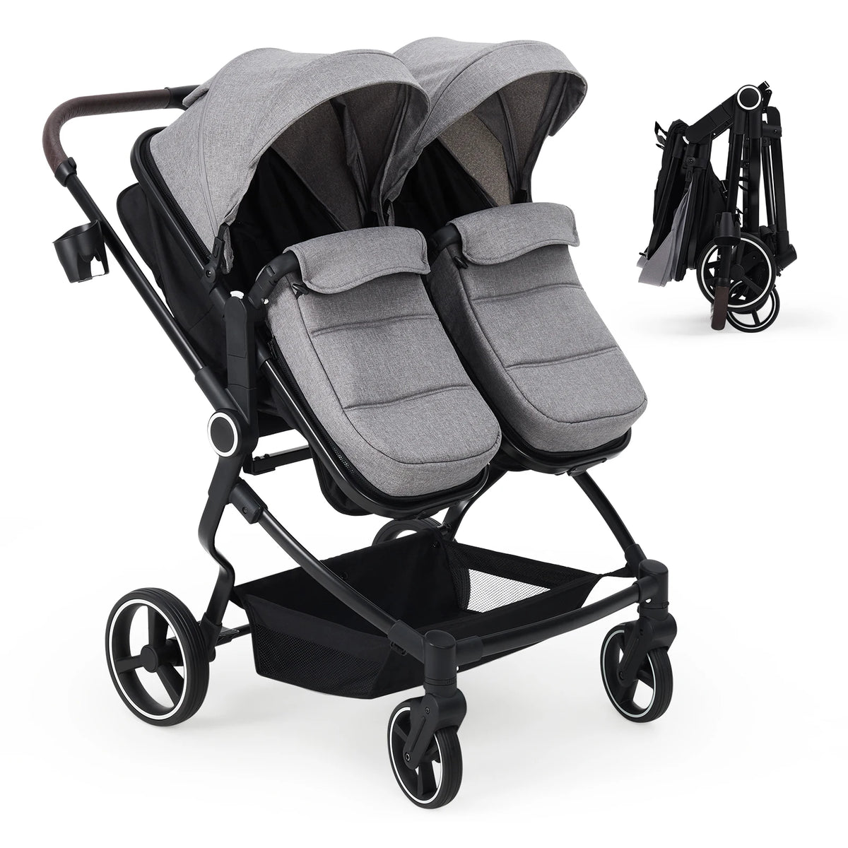 Lightweight Tandem Stroller With Compact Fold For Toddlers