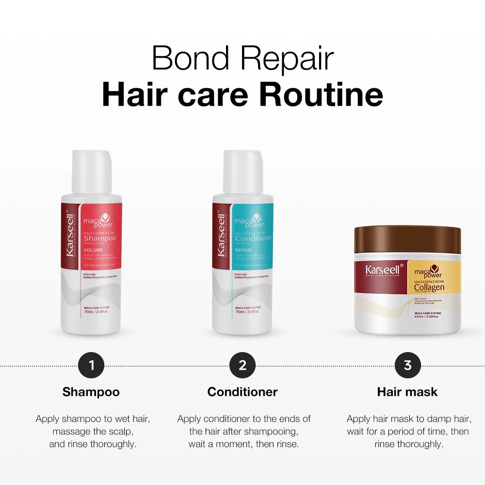 Karseell Hair Mask Shampoo and Conditioner Travel Set Collagen Hair Treatment Deep Repair Conditioning For Dry Damaged Hair