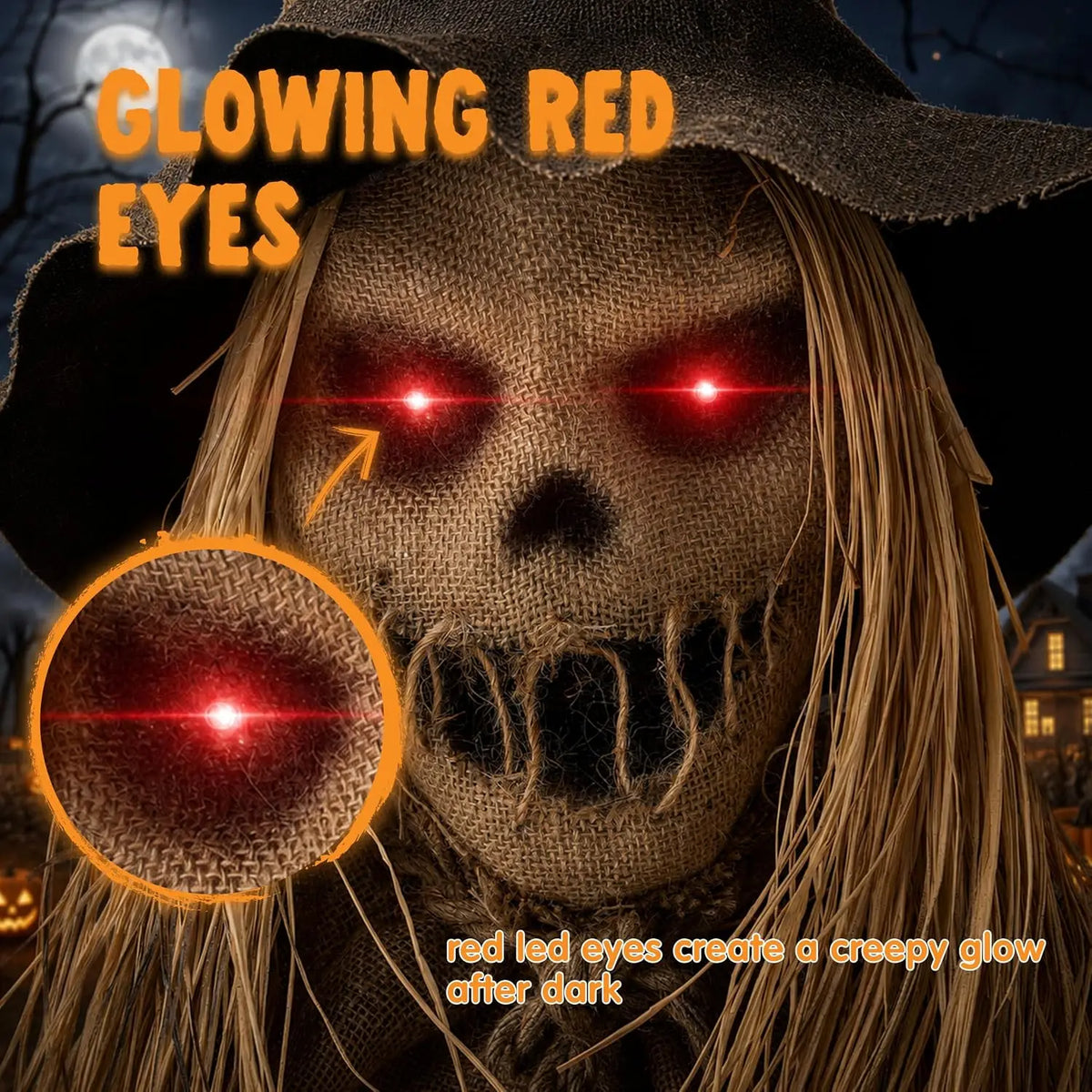 Joyfy Animatronic Sitting Scarecrow Sound Activated Jump Scare Halloween