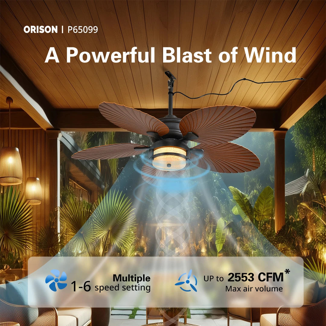 Orison Outdoor Ceiling Fan With Dimmable Led Lights And Remote