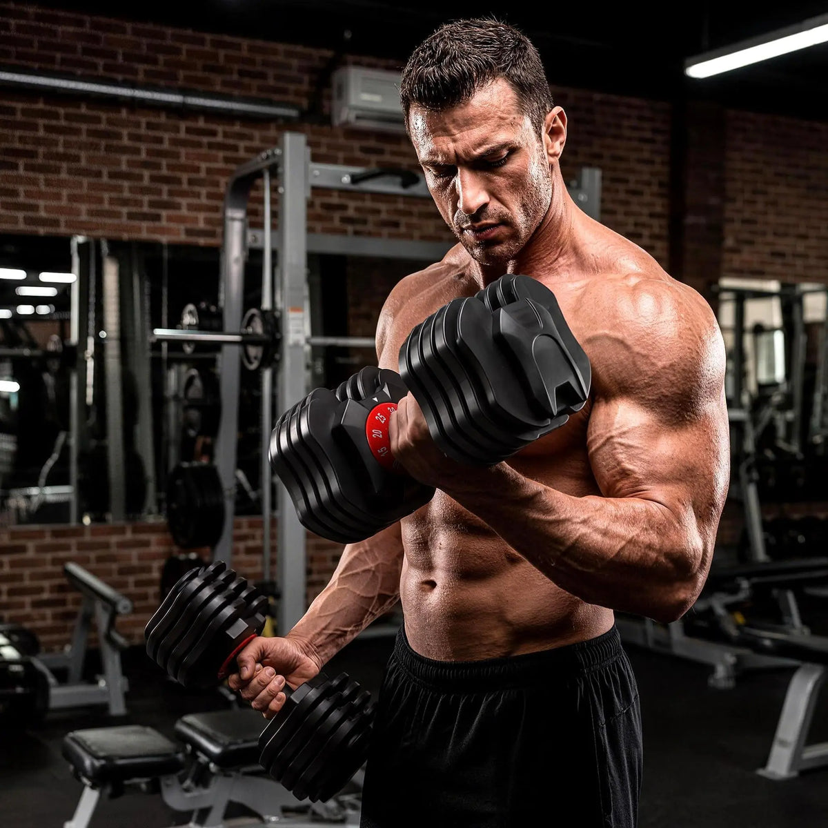 HiMISS Adjustable Dumbbell With Storage Tray For Home Strength Training