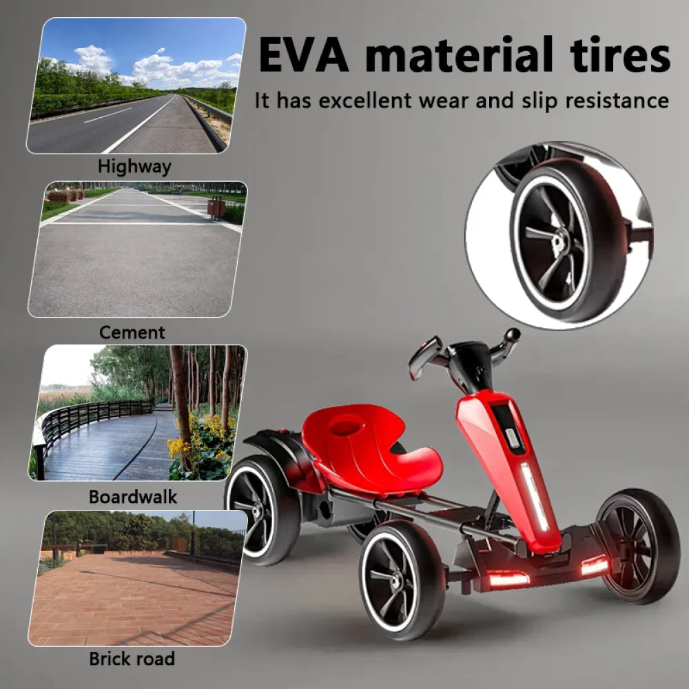 Jueshuai Kids Electric Foldable Go Kart With Adjustable Seat