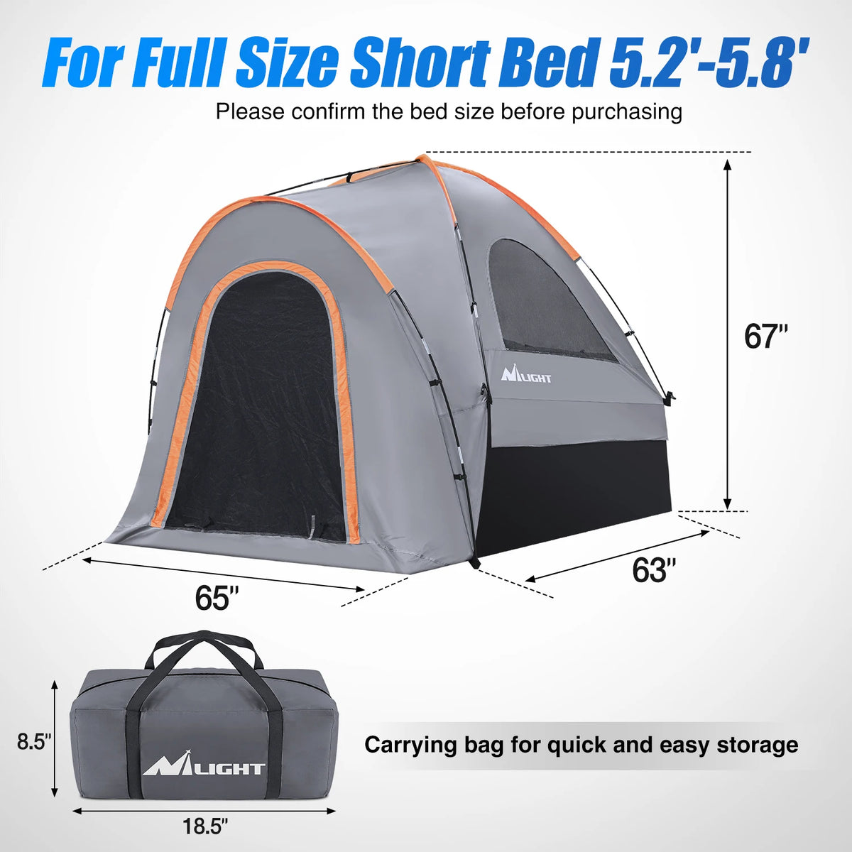 Double Layer Waterproof Truck Bed Tent For Outdoor Camping