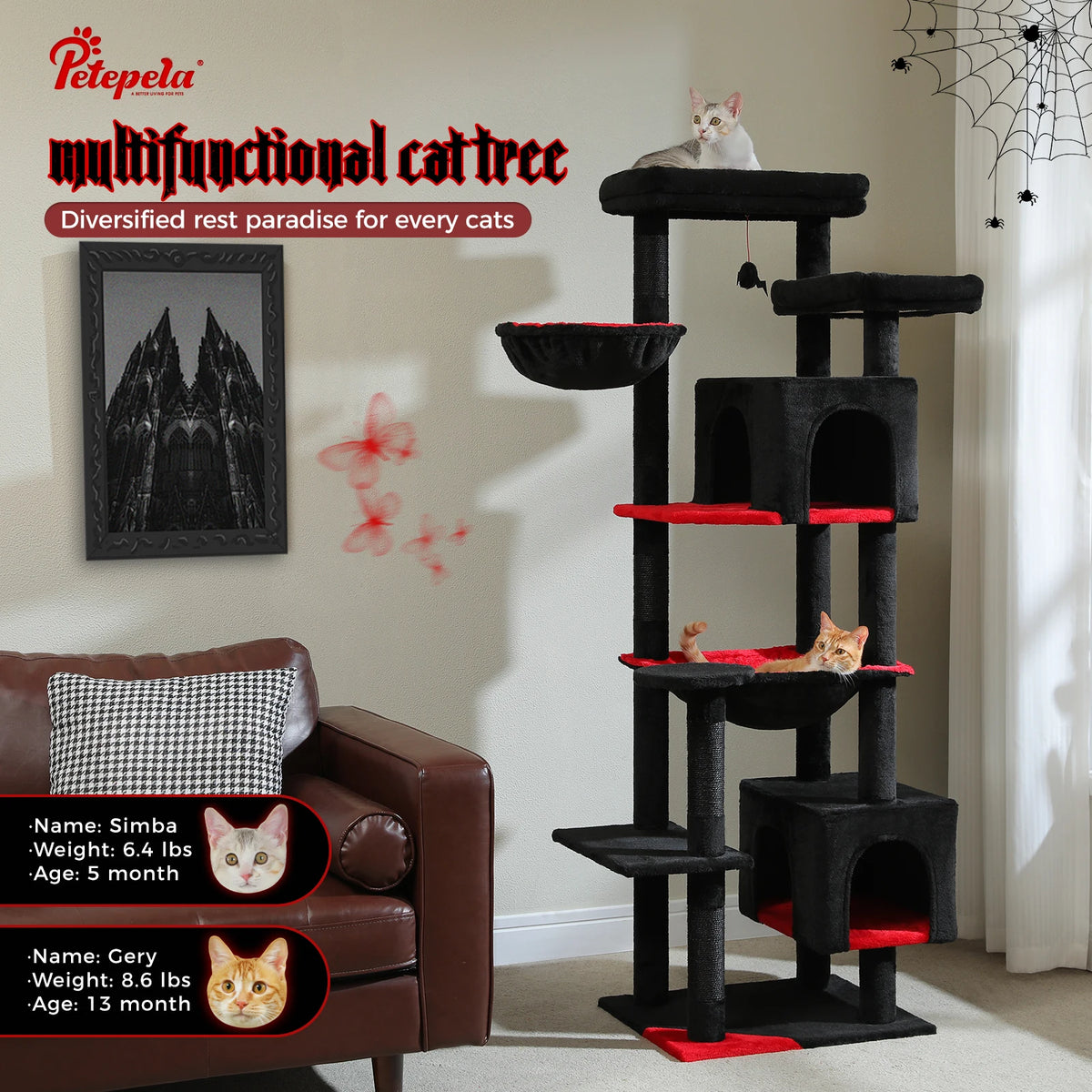 PAWZ Road Cat Tower With Hammock And Scratching Posts