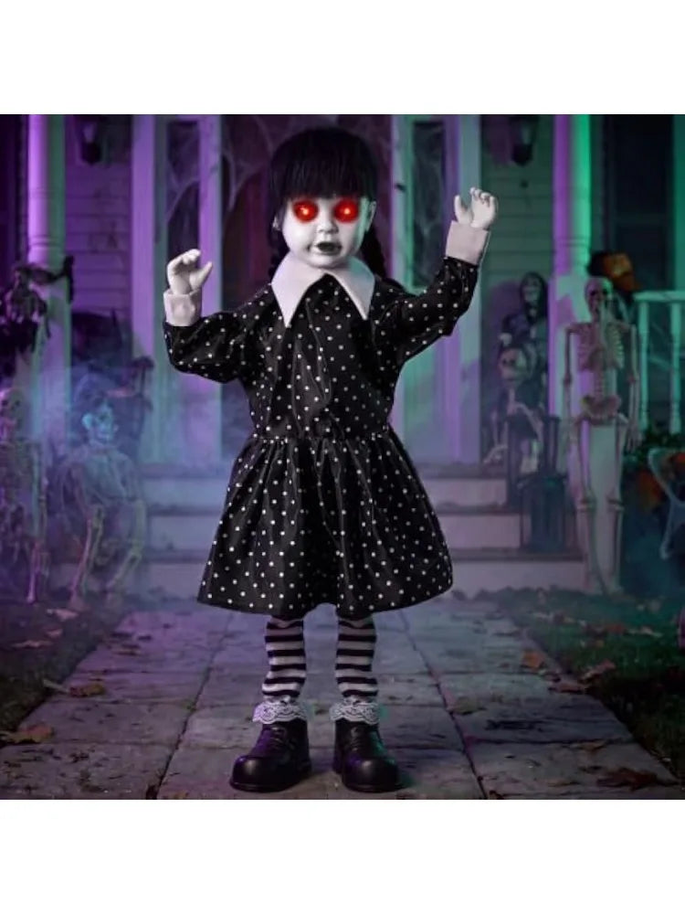 Joyfy Halloween Animatronic Ghost Doll Outdoor Prop With Glowing Eyes