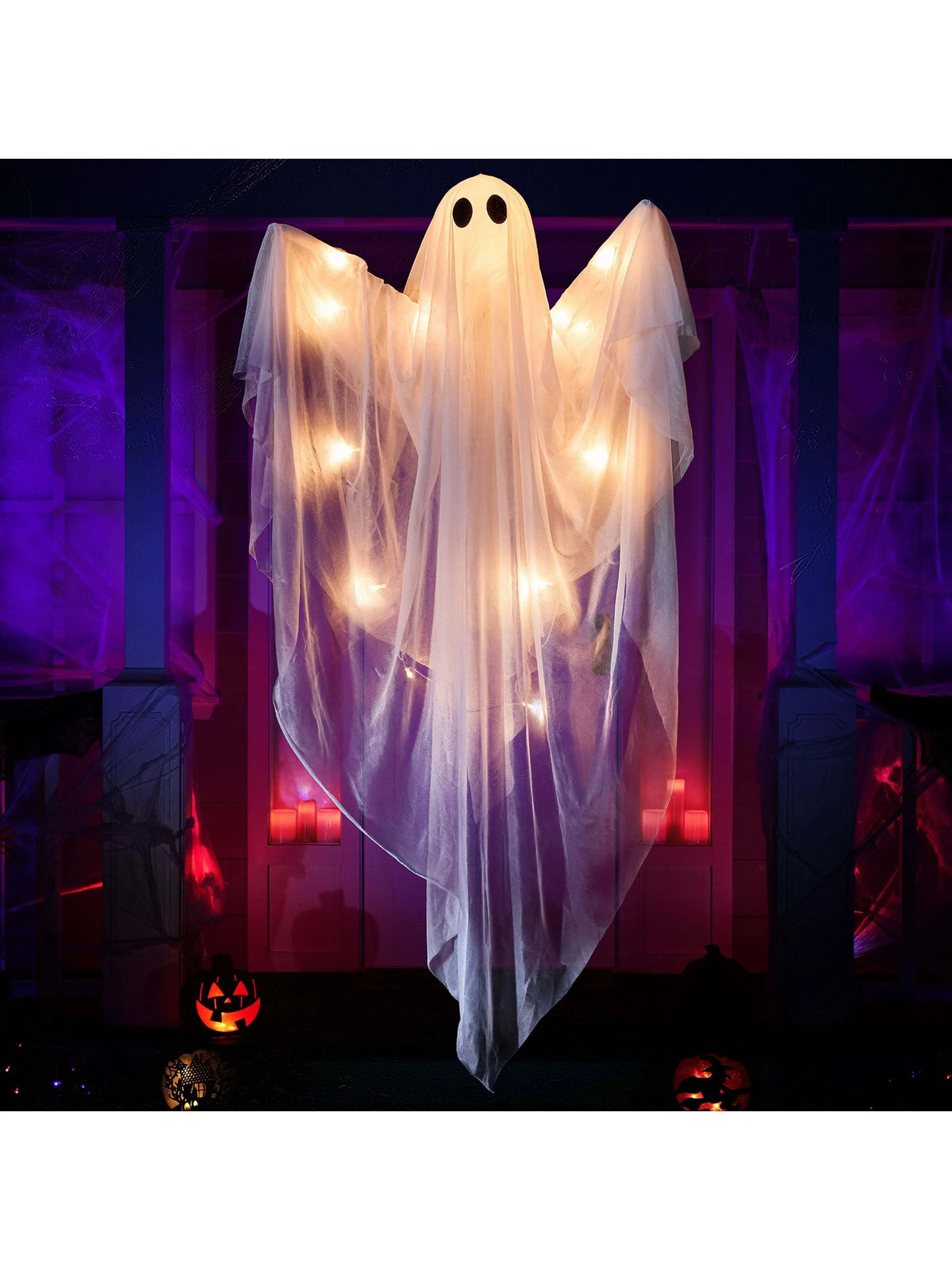 Halloween Outdoor Hanging Light Up Ghost Porch Decoration