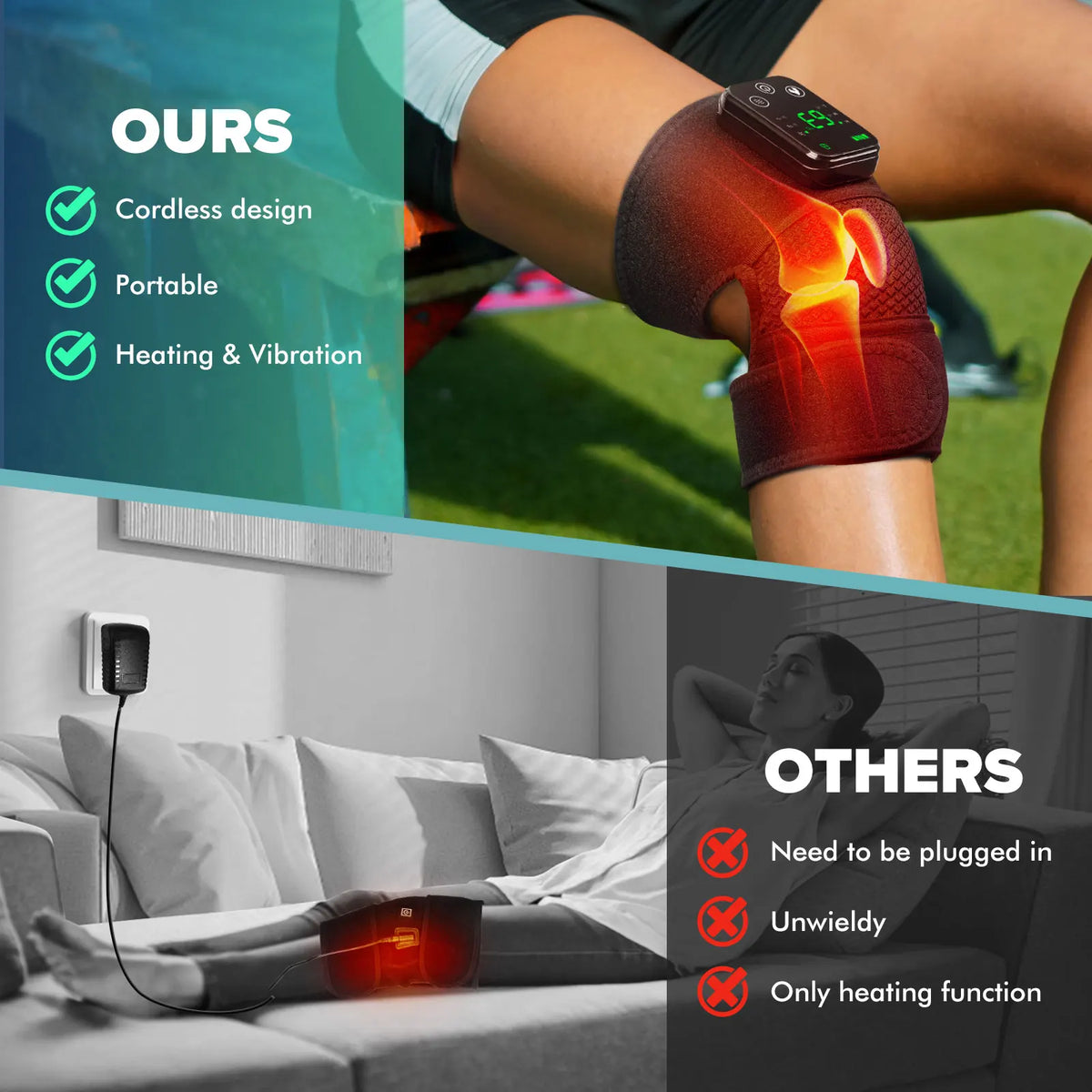 Moajaza 3-In-1 Heated Vibration Massager For Knee Shoulder Support