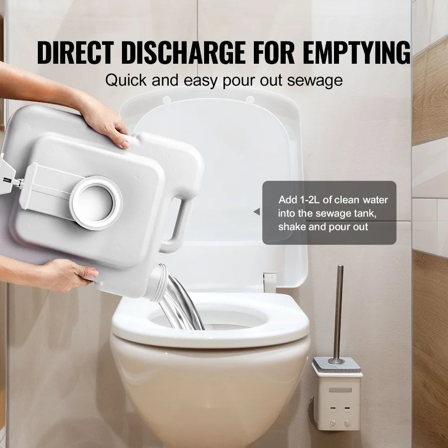 Portable Camping Toilet With Pressurized Flush And Carry Bag