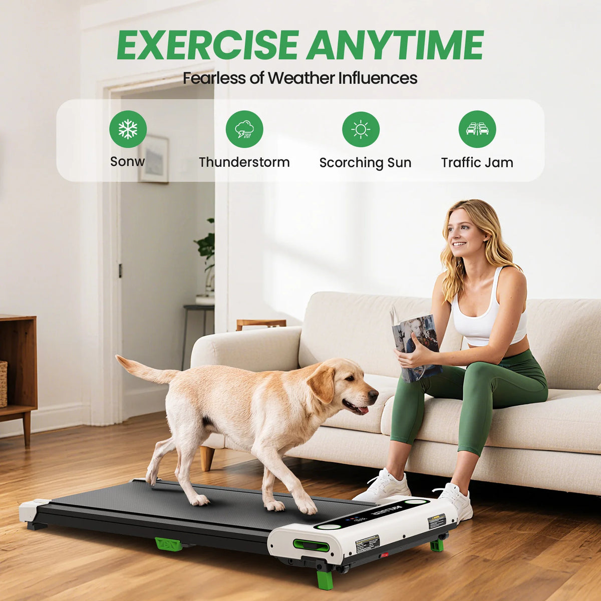 Akluer Walking Pad Treadmill With Adjustable Incline And Remote Control
