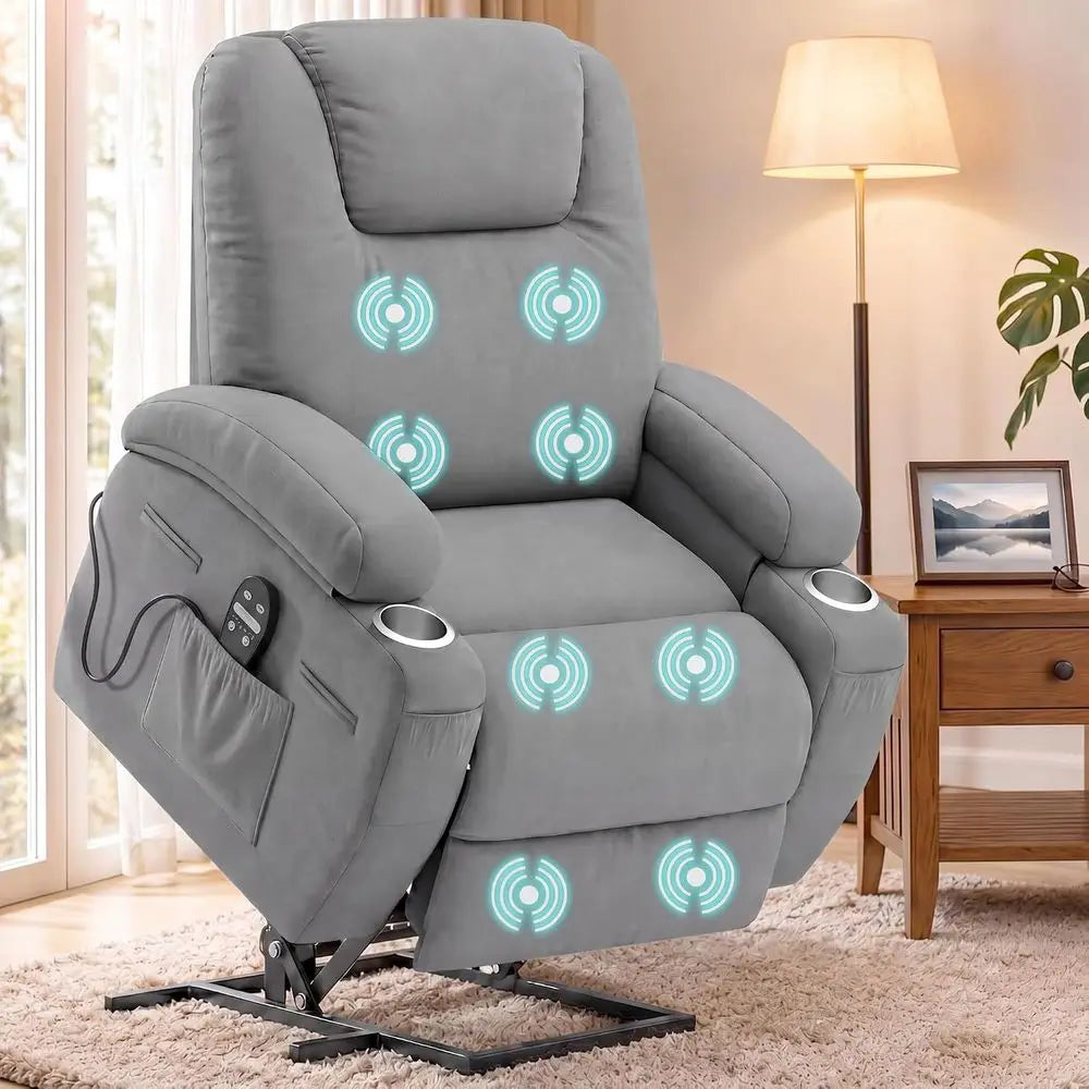 Power Lift Recliner Chair With Massage And Remote Control