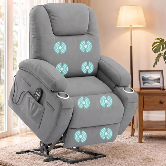 Power Lift Recliner Chair With Massage And Remote Control