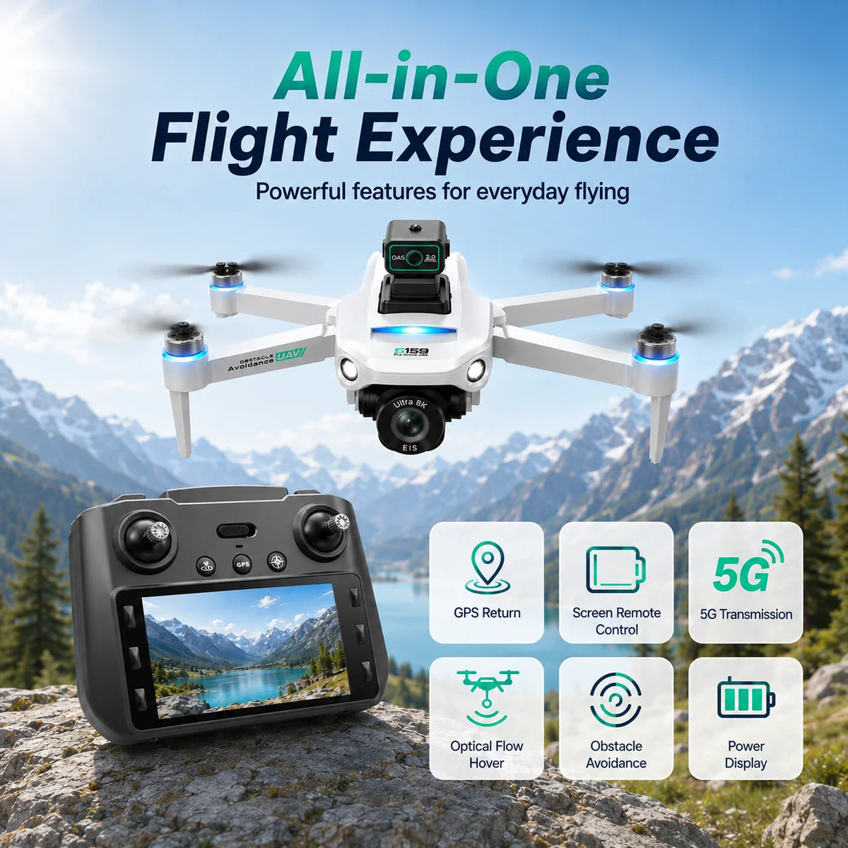 ZNLYRION S159 GPS Drone With 8K Camera 20 Minute Flight