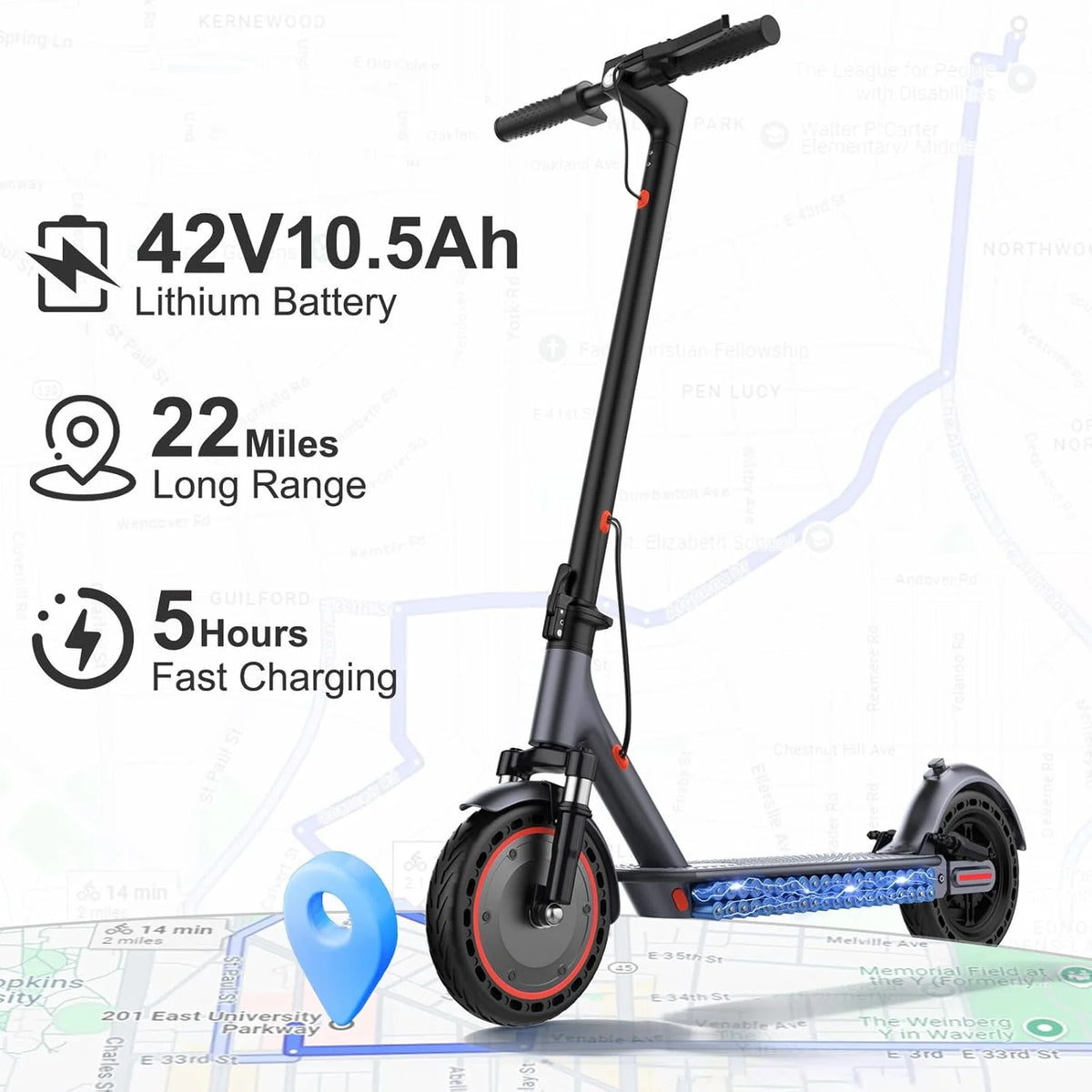 Aovopro 500W Foldable Electric Scooter For Adults With App Control