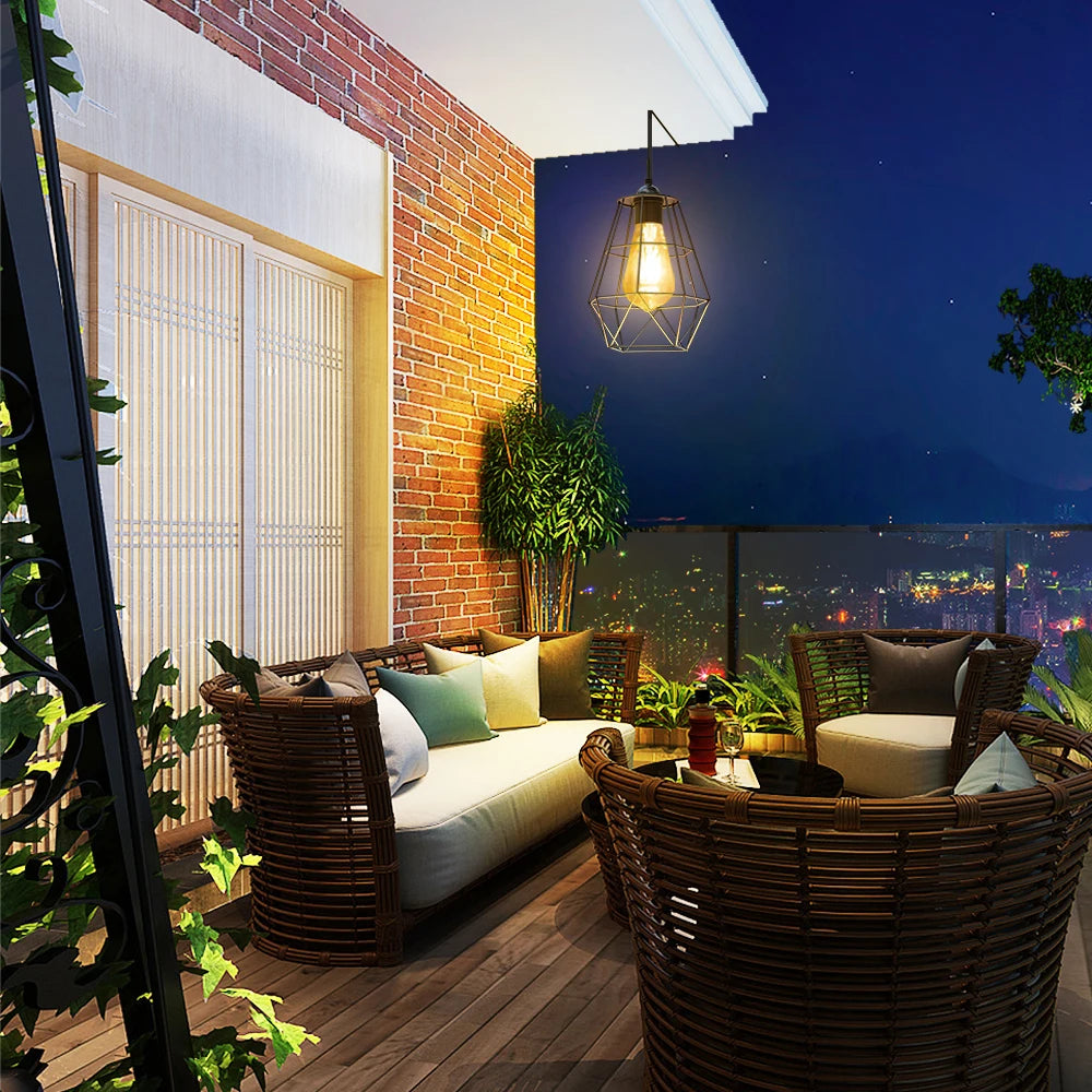 Intelamp Solar Pendant Lights Indoor Outdoor Waterproof Battery Powered