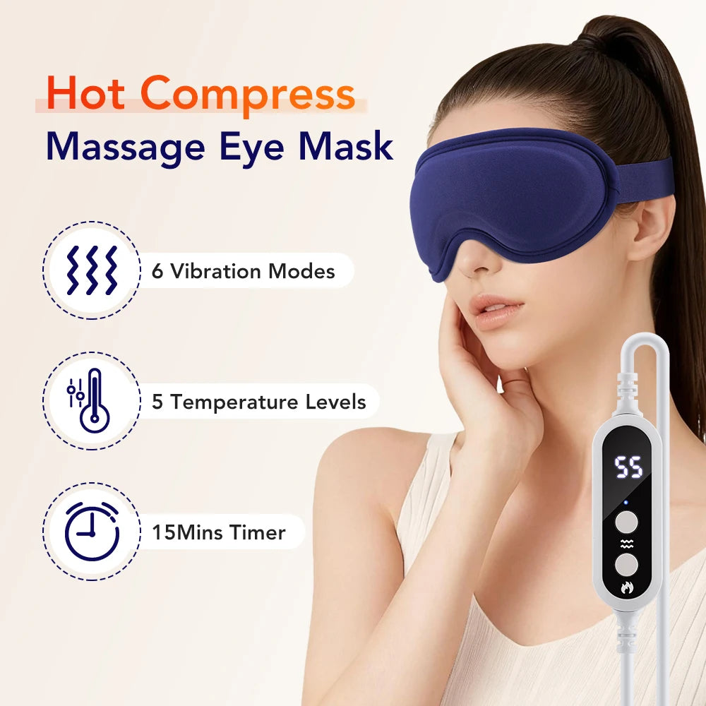 Pastsky Heated Eye Massager Mask Five Heat Levels And Vibration