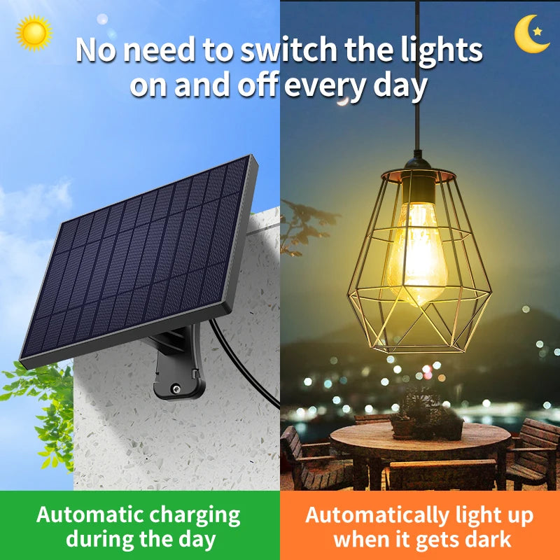Intelamp Solar Pendant Lights Indoor Outdoor Waterproof Battery Powered