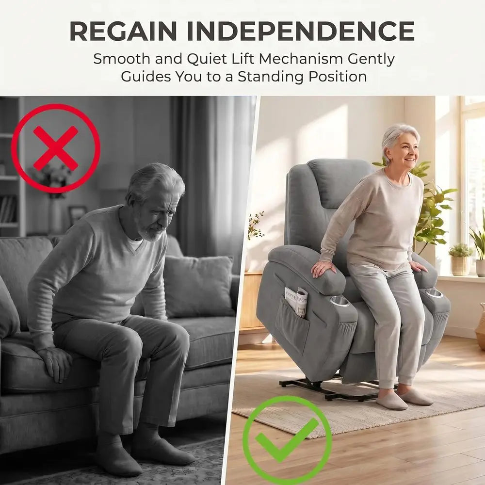 Power Lift Recliner Chair With Massage And Remote Control