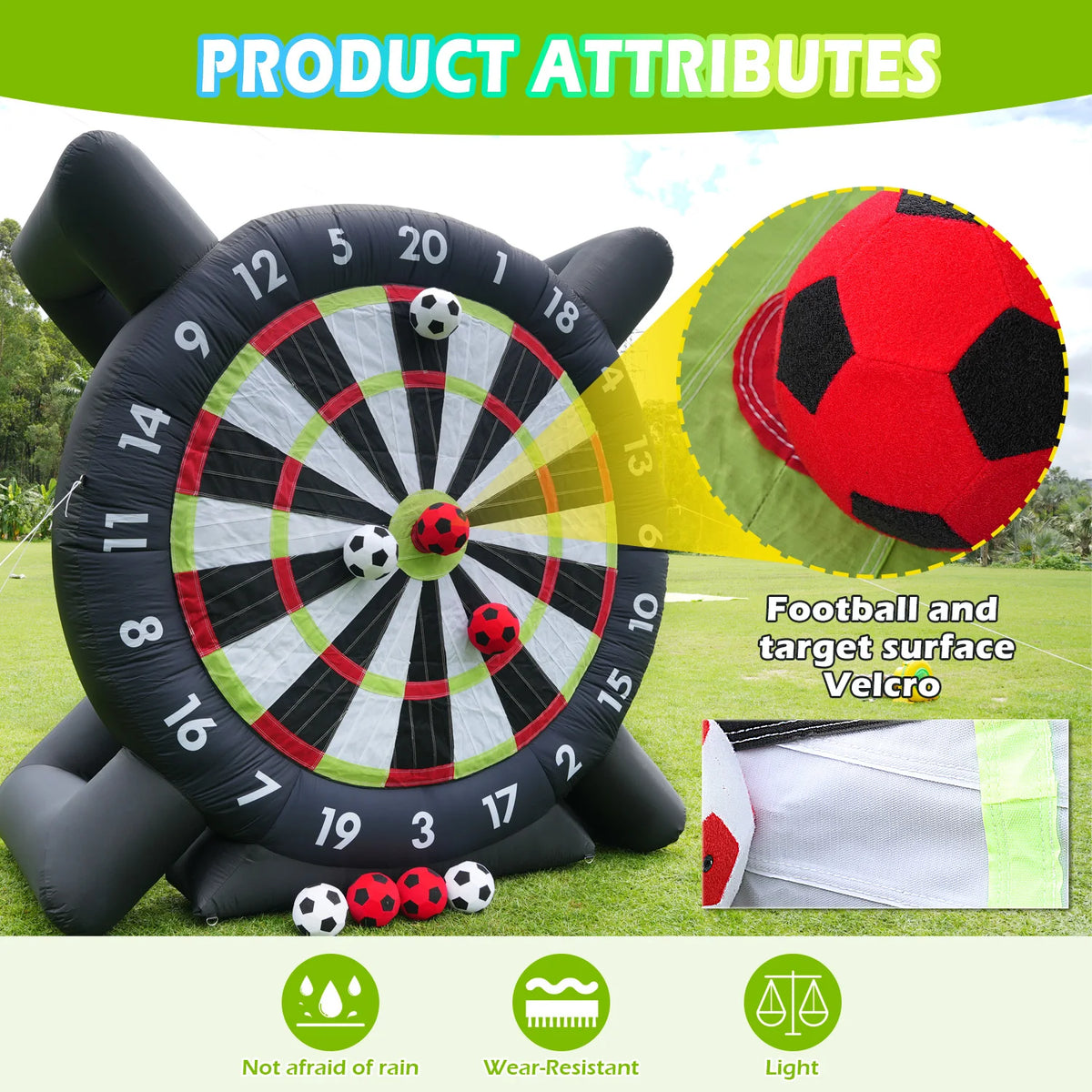 King Inflatable Soccer Dart Board With Blower And 8 Balls