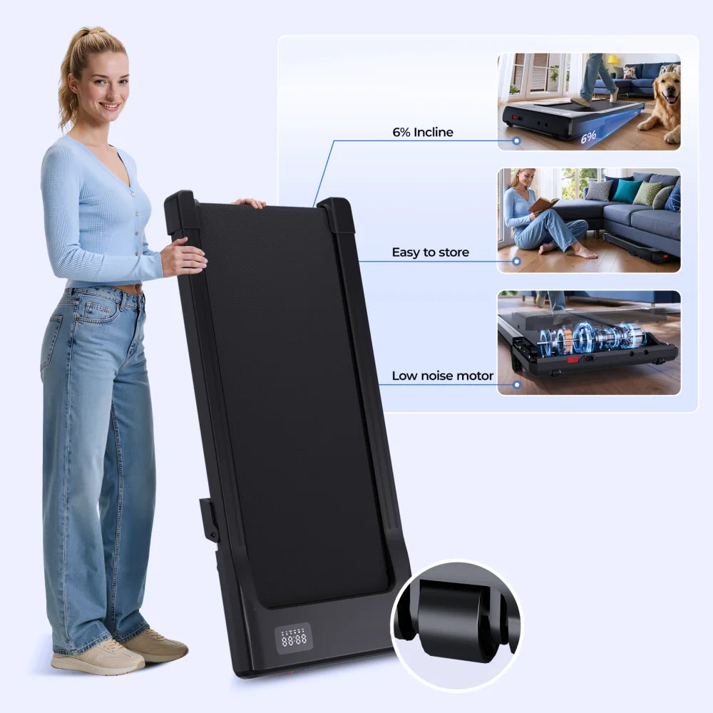 Lacuffy Under Desk Treadmill Walking Pad Exercise Machine Remote Control