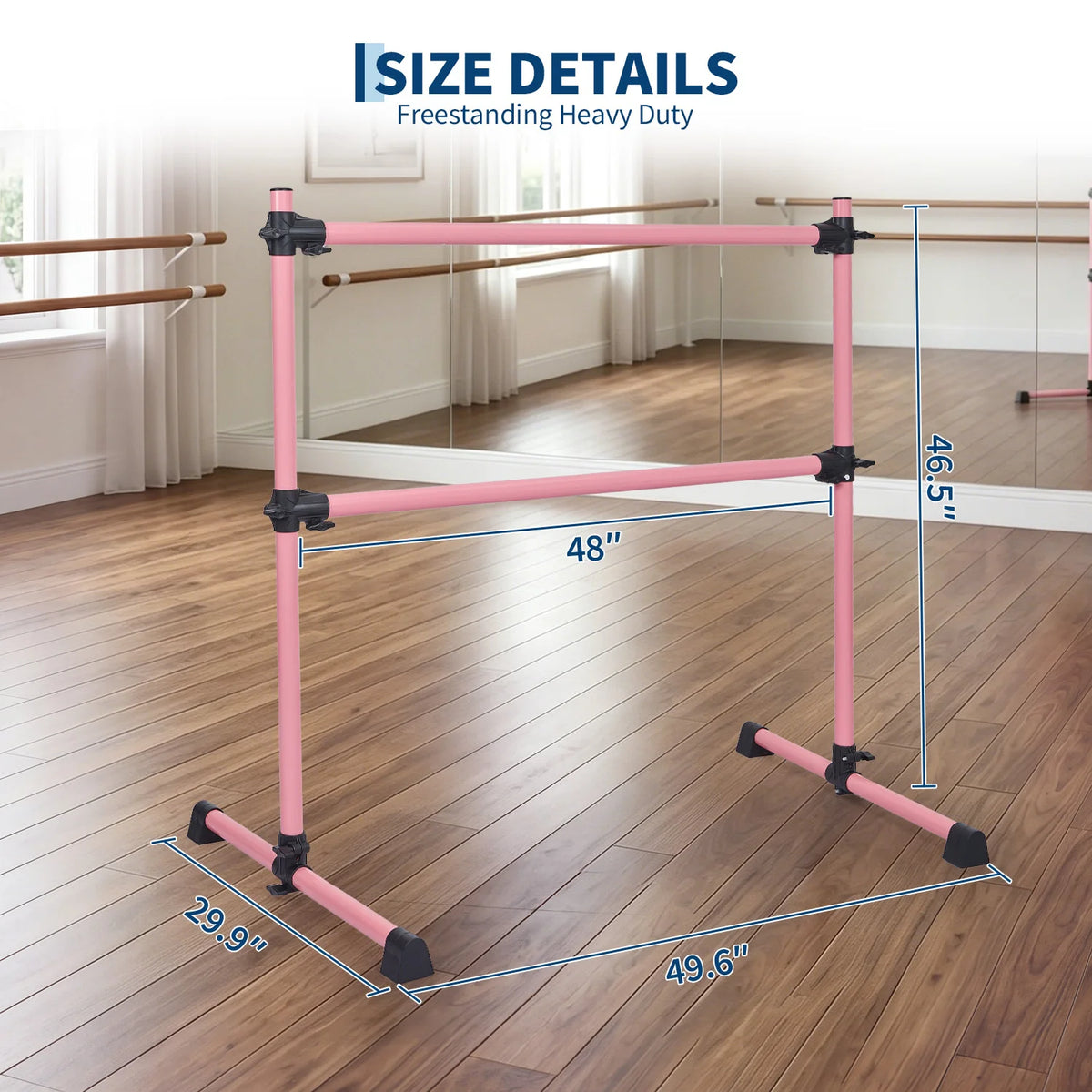 Freestanding Adjustable Ballet Barre For Home Pilates And Dancing Practice