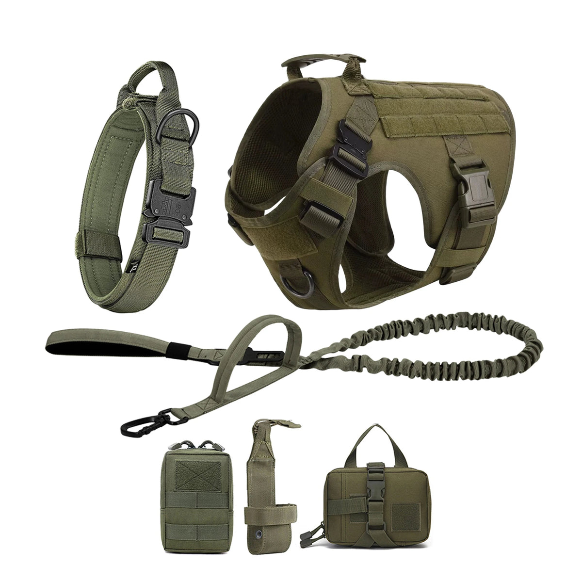Petravel Tactical Dog Harness With Molle Pouches And Quick Release