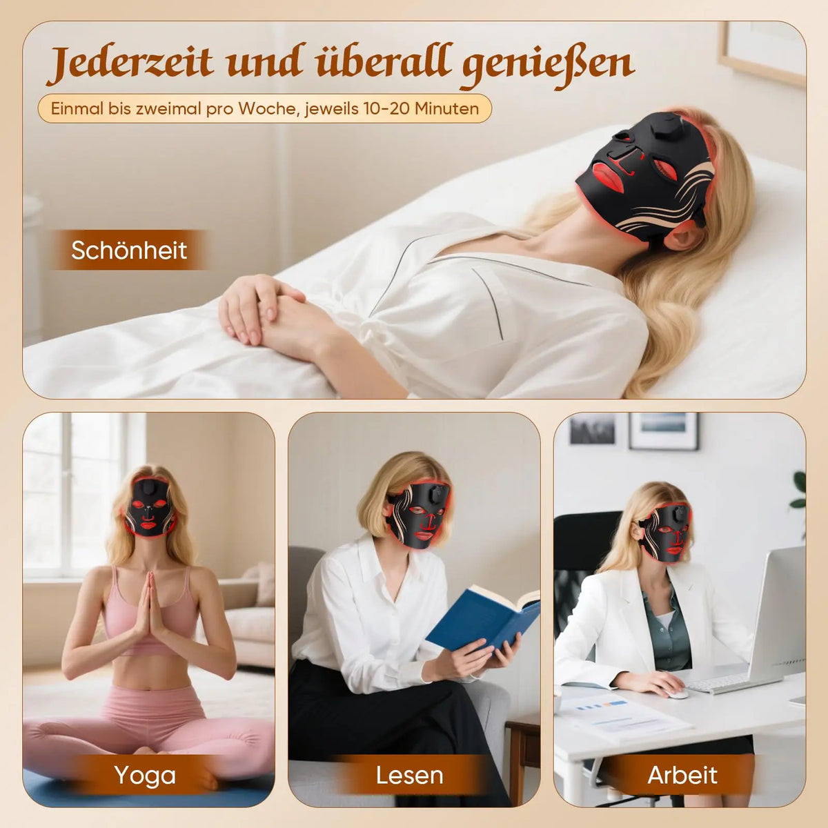 UBilli LED Silicone Face Mask Targeted Light Therapy Anti Aging