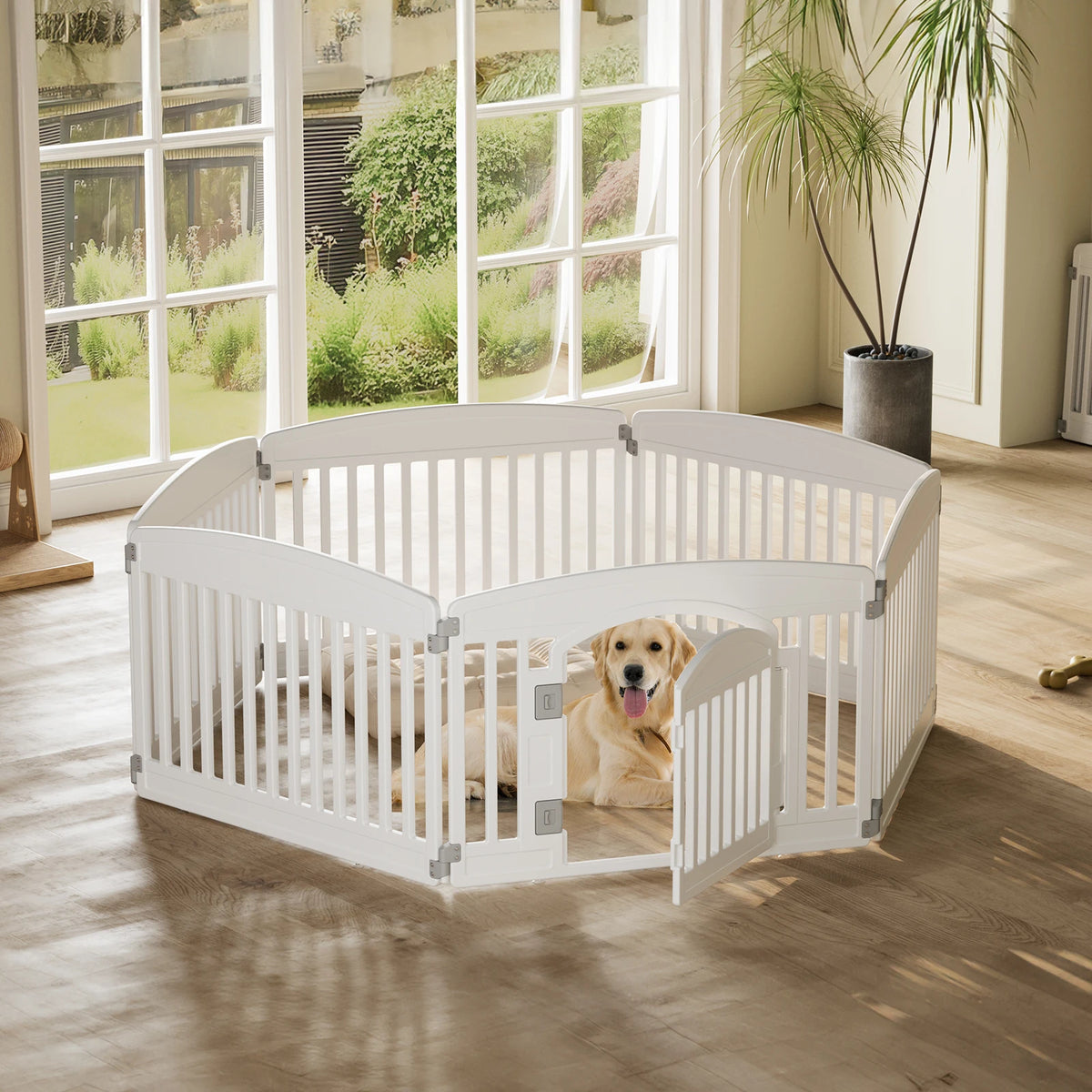 JHK Plastic Dog Playpen For Secure Indoor Outdoor Pet Containment