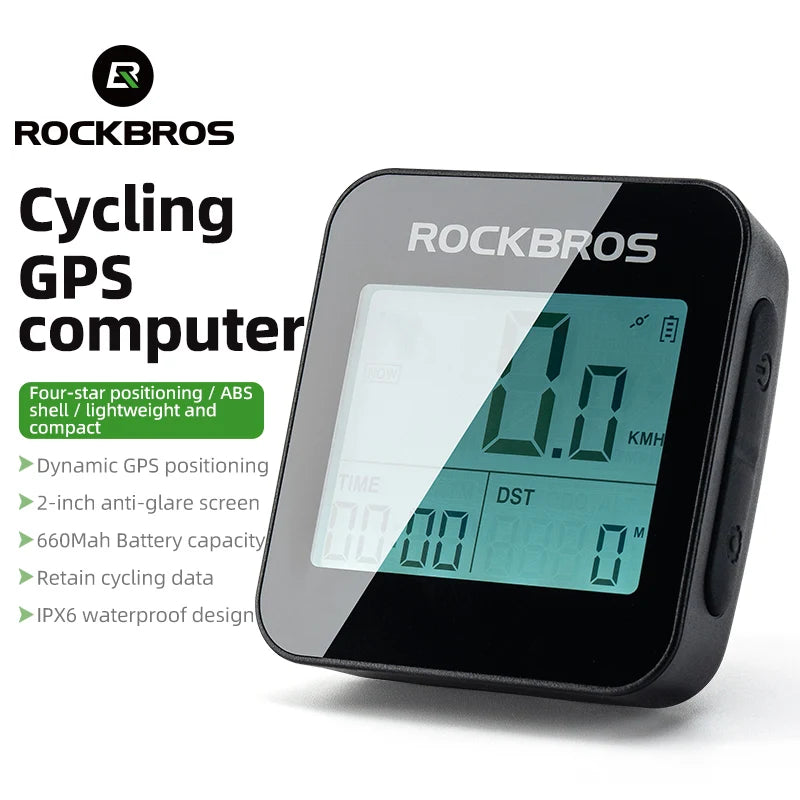 Rockbros Bike Computer GPS Speedometer IPX6 Waterproof Odometer