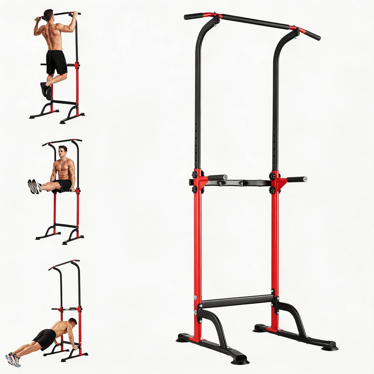 HiMISS Adjustable Multi Function Power Tower Dip Station Gym