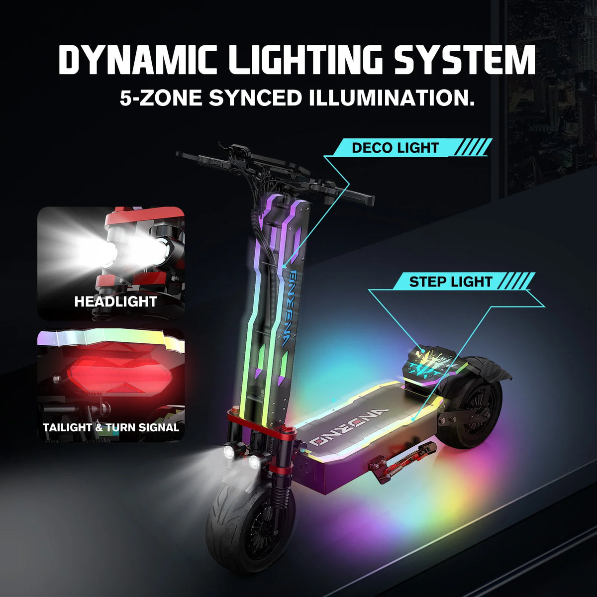 FENGQS GT9 Electric Scooter With Seat Dual Motor Foldable Commuter