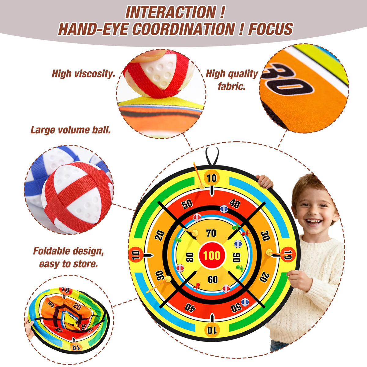 29" Large Dart Board,2 Pcs Bow and Arrow for Kids LED Light Up Archery Set With 24 Suction Cup Arrows, Indoor Outdoor Sport Toys Gifts for Boys Girls Ages 3-12 Birthday Halloween Christmas Gift