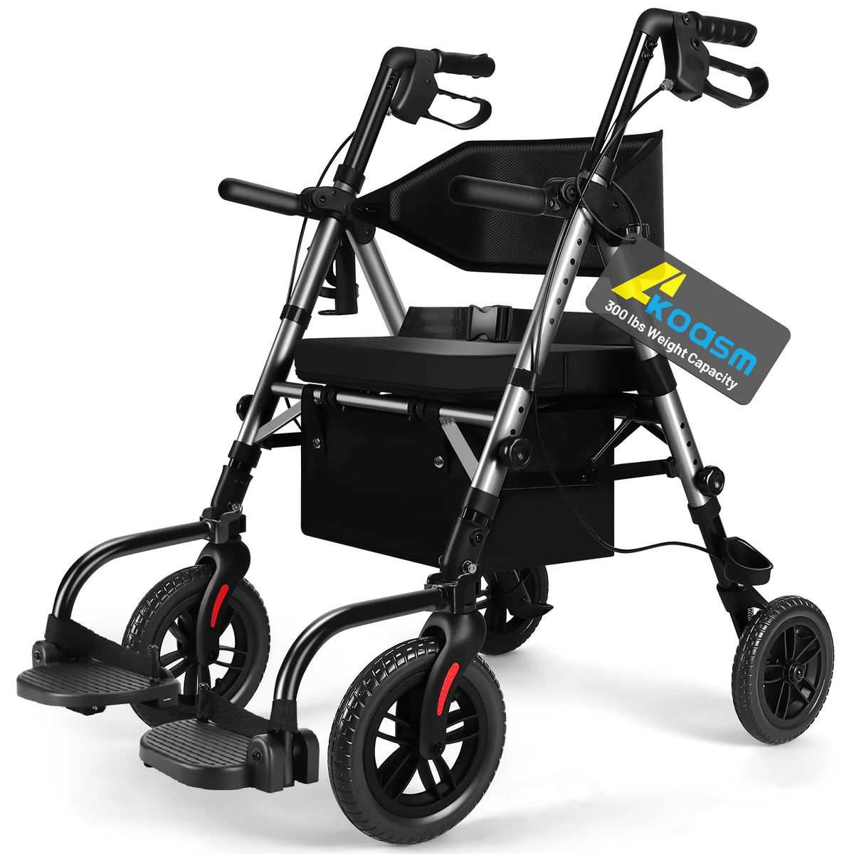 Adjustable 2 In 1 Rollator Walker And Wheelchair Transport Chair