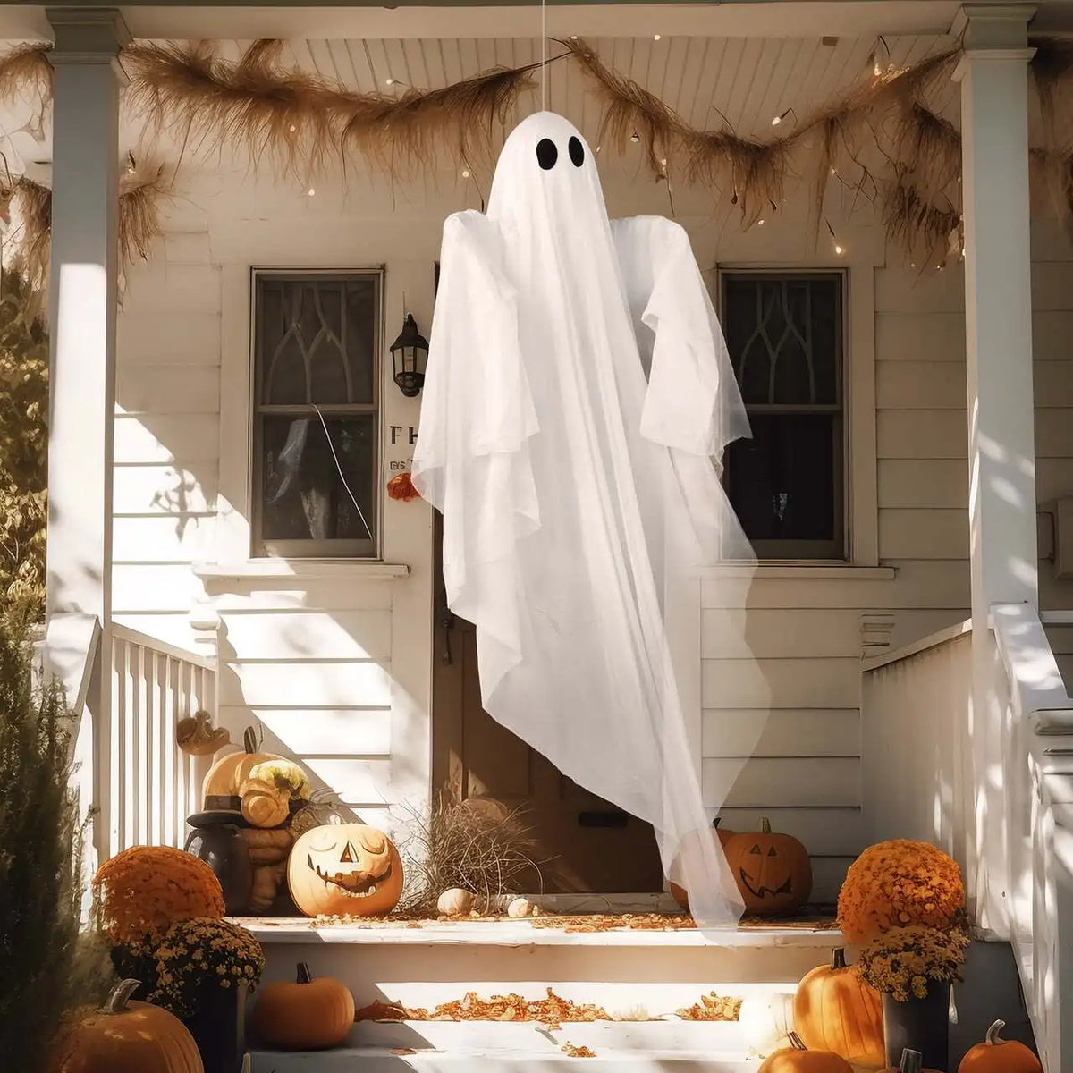 Halloween Outdoor Hanging Light Up Ghost Porch Decoration