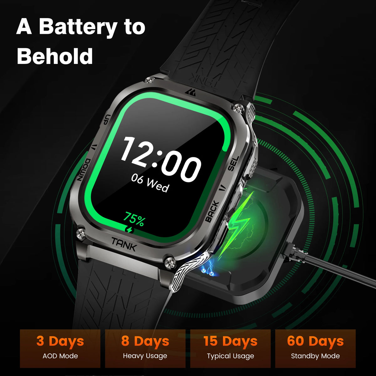 Kospet Tank M3 Smartwatch With Amoled Screen And Fitness Tracking