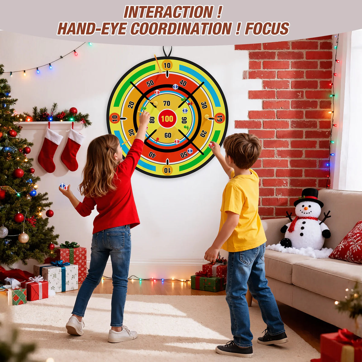 29" Large Dart Board,2 Pcs Bow and Arrow for Kids LED Light Up Archery Set With 24 Suction Cup Arrows, Indoor Outdoor Sport Toys Gifts for Boys Girls Ages 3-12 Birthday Halloween Christmas Gift