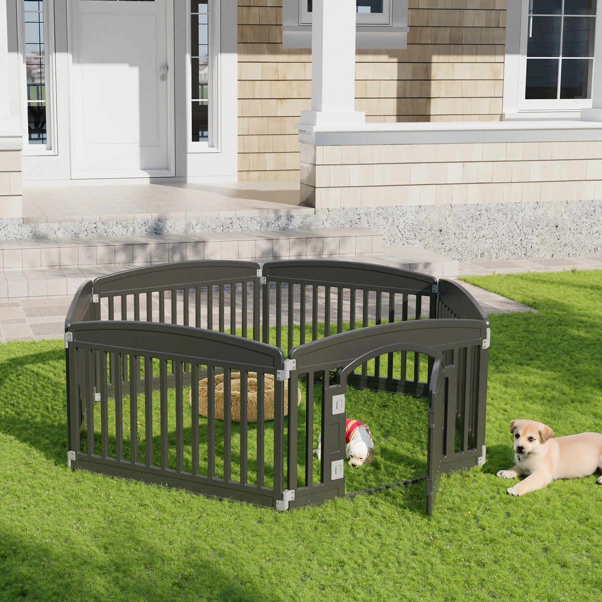 JHK Plastic Dog Playpen For Secure Indoor Outdoor Pet Containment
