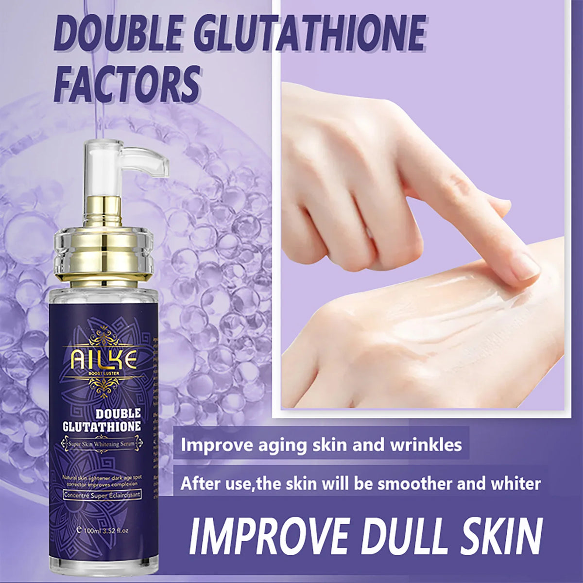 AILKE Glutathione Whitening Essence Moisturizing Serum For Even Tone