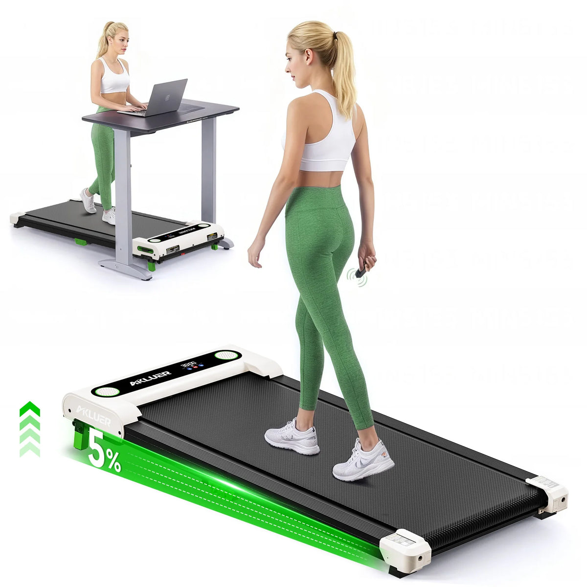 Akluer Walking Pad Treadmill With Adjustable Incline And Remote Control