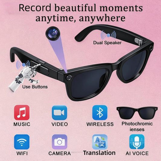 W&O Smart Camera Glasses With AI Translation And Audio