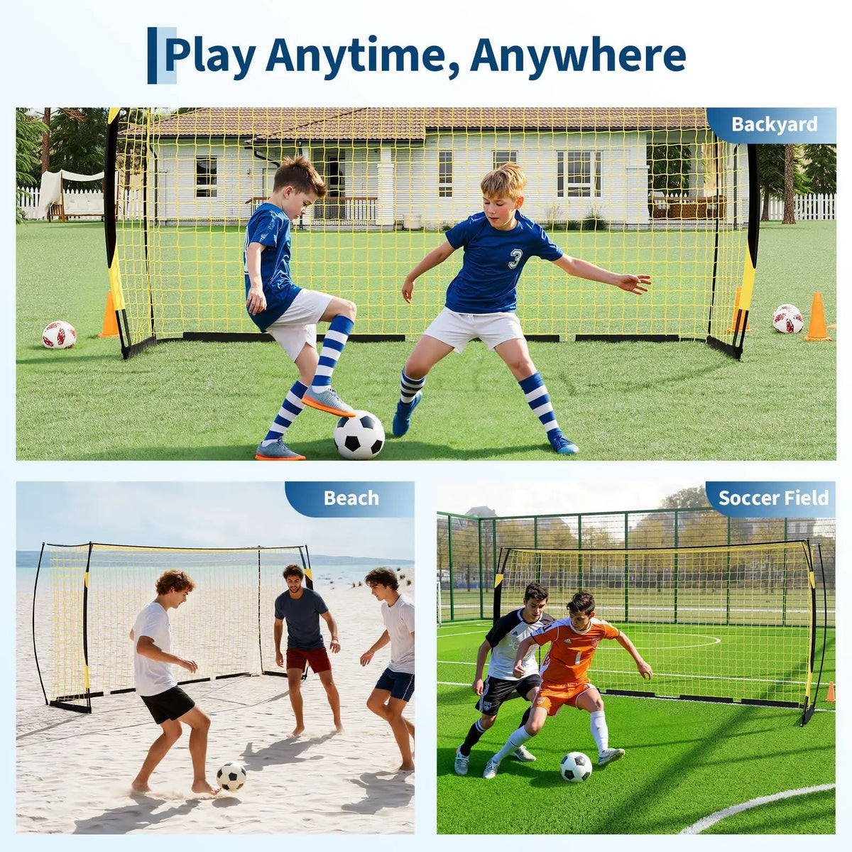HiMISS Heavy Duty Foldable Soccer Goal For Backyard Training