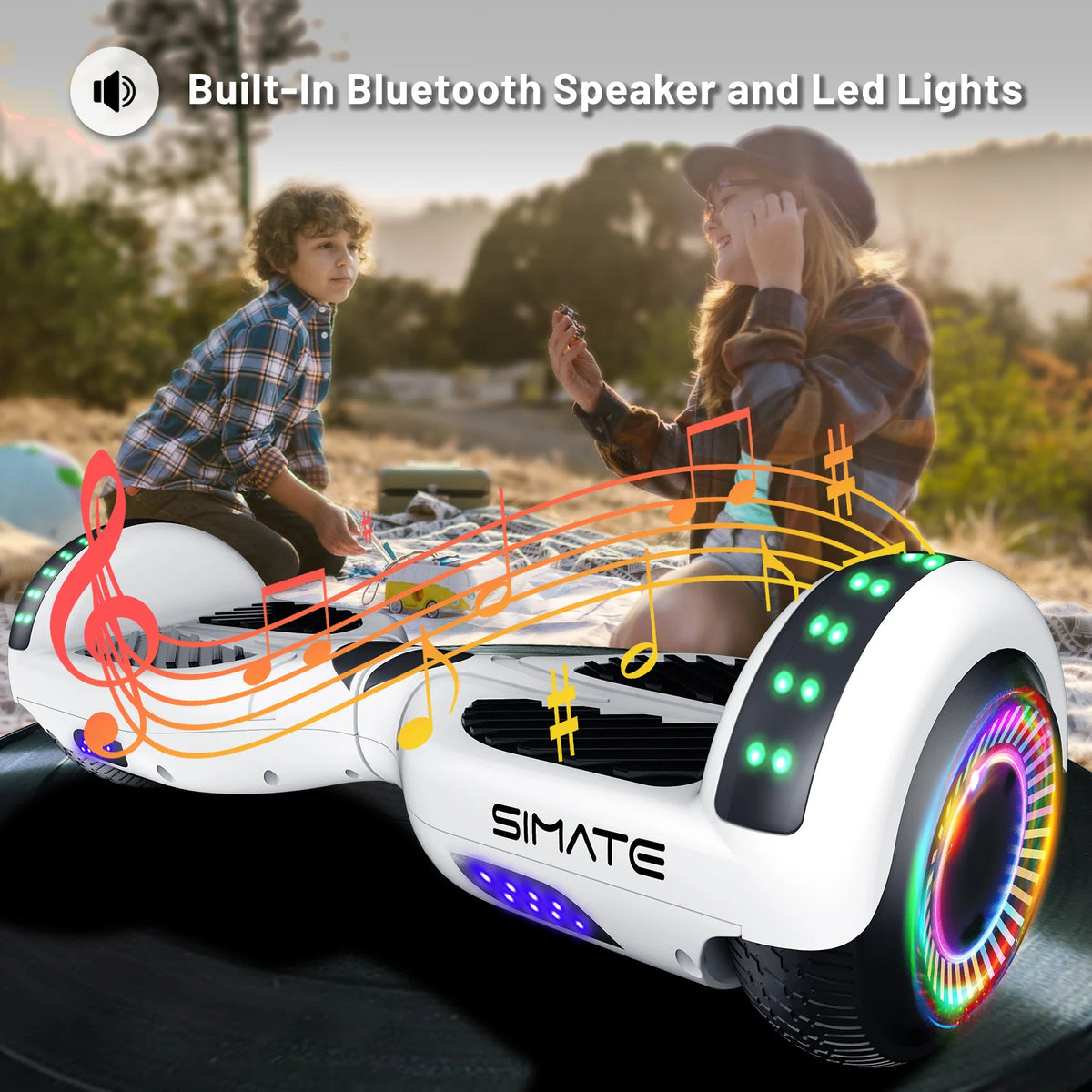 Self Balancing Bluetooth Hoverboard With App Control And LED Lights