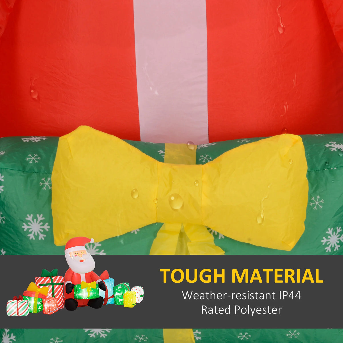 Outdoor Christmas Inflatable Santa Gift Boxes Led Light Decoration